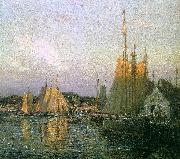 Wilson Irvine Evening in the Harbor oil painting on canvas